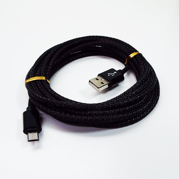 CABLE MICRO USB USB DATA ET CHARGE BRODÉ / 10 PIEDS