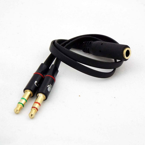 CABLE 2 X 3.5 MALE @ 1 X 3.5 MM FEMELE STEREO / 1 PIED